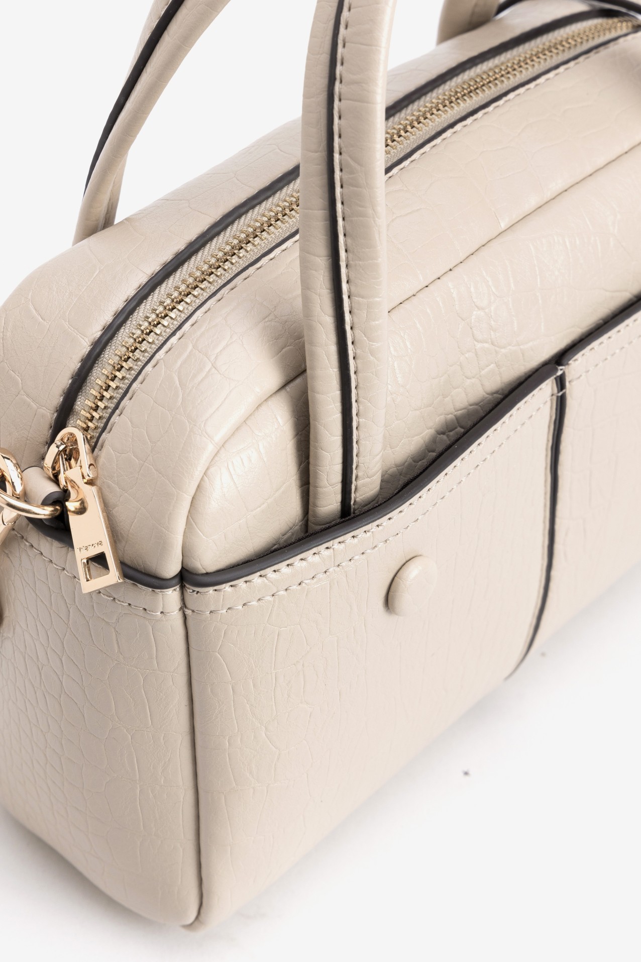 Beige Mini Structured Purse