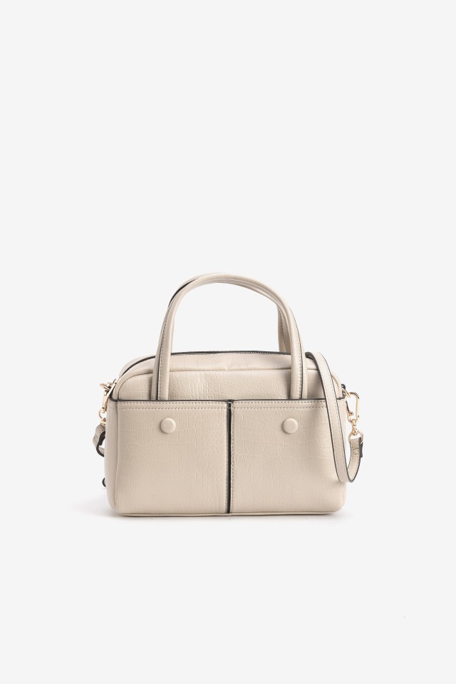 Beige Mini Structured Purse