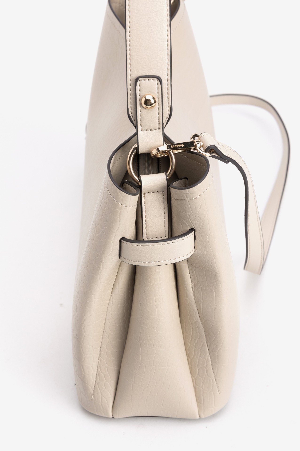 Beige Structured Handbag