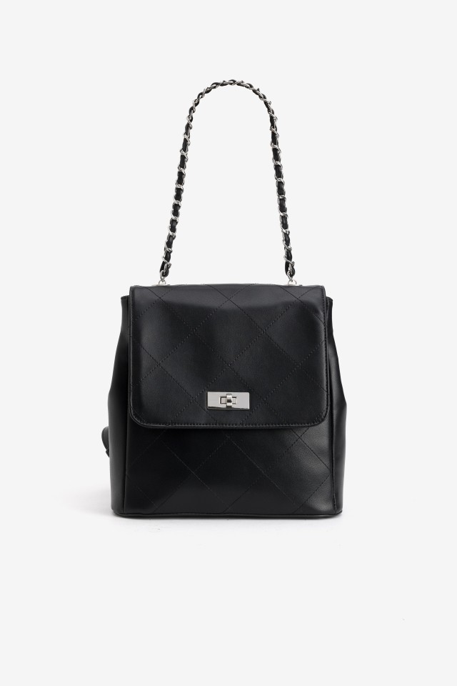 Black Minimalist Quilted Bag