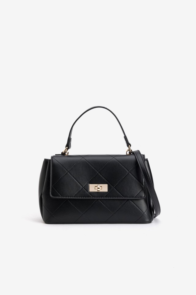 Black Quilted Wallet Bag