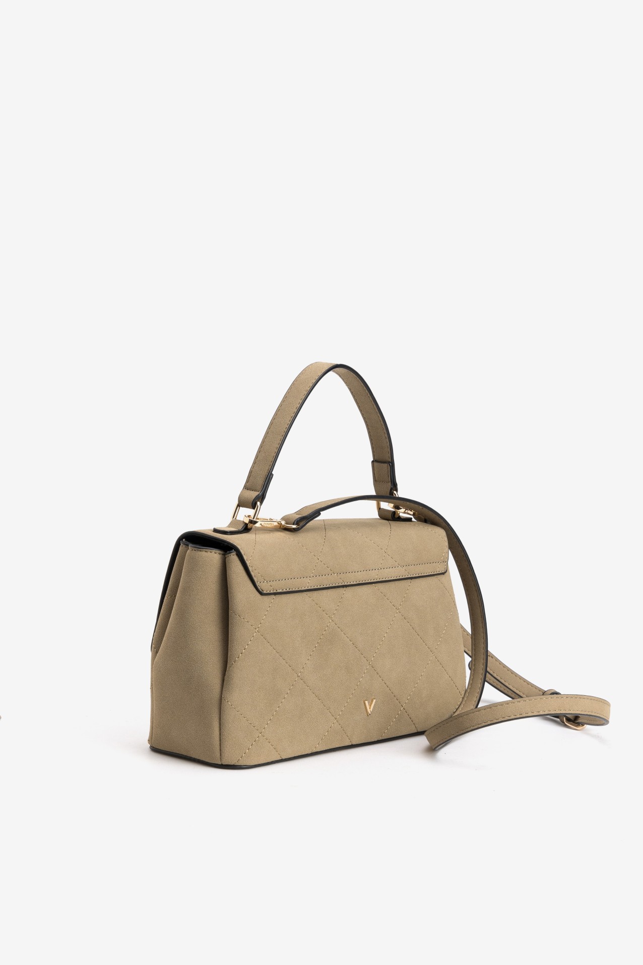 Beige Quilted Wallet Bag