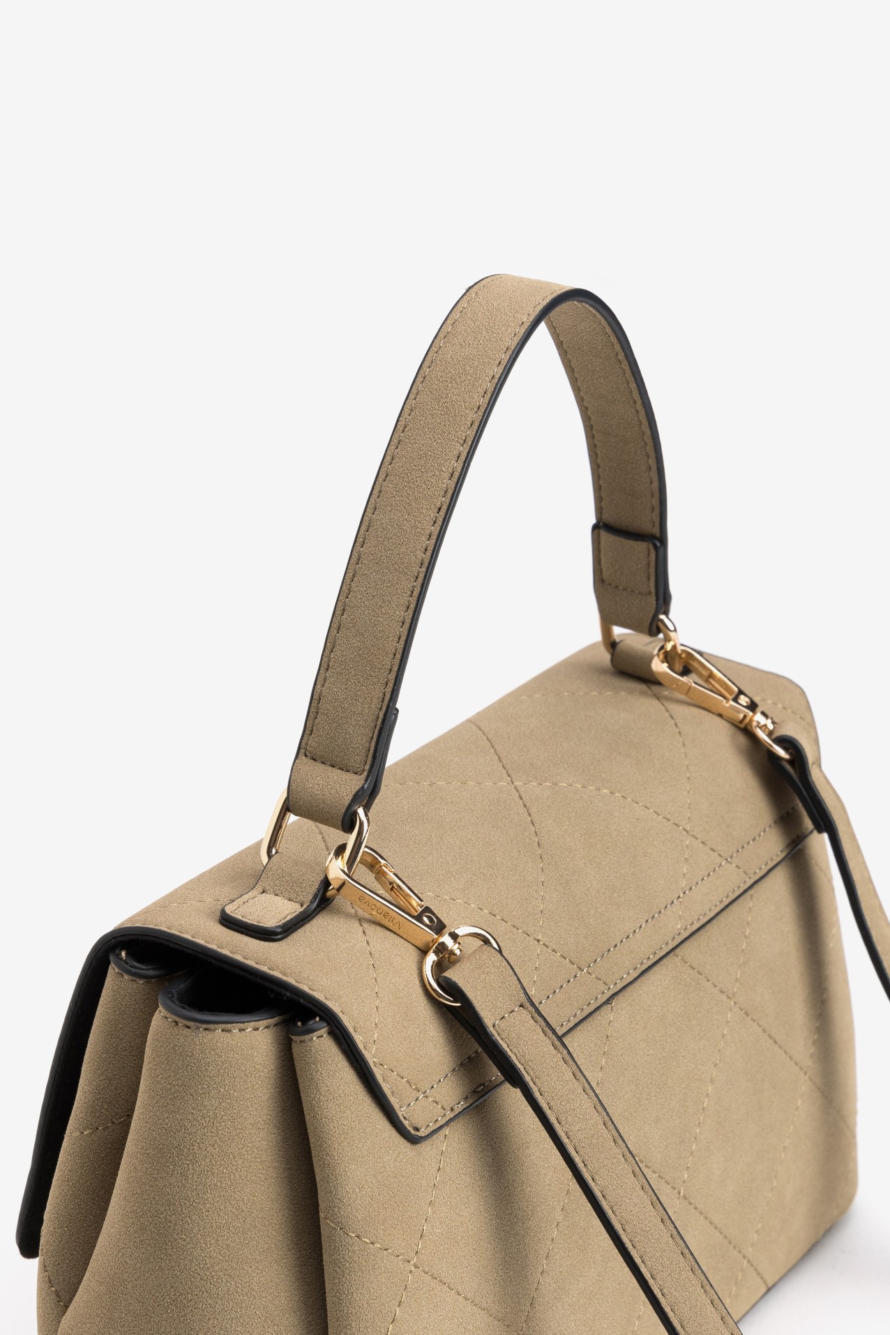 Beige Quilted Wallet Bag