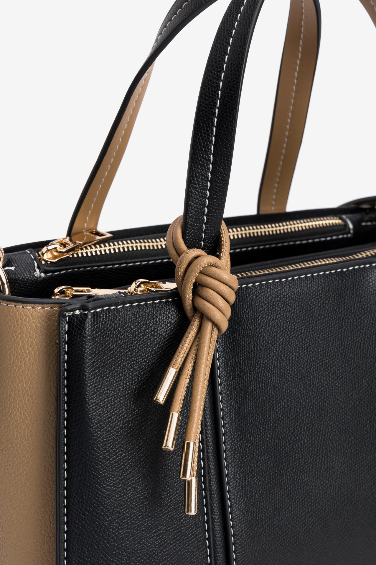 Black Bag with Beige Details