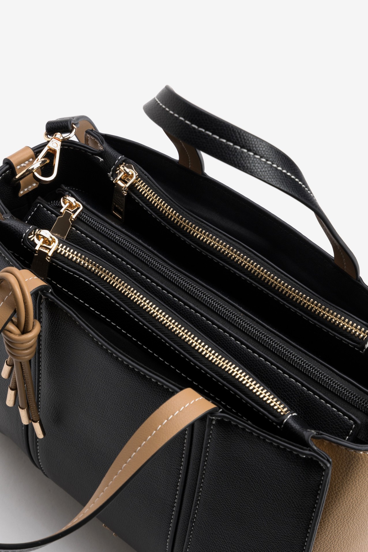 Black Bag with Beige Details