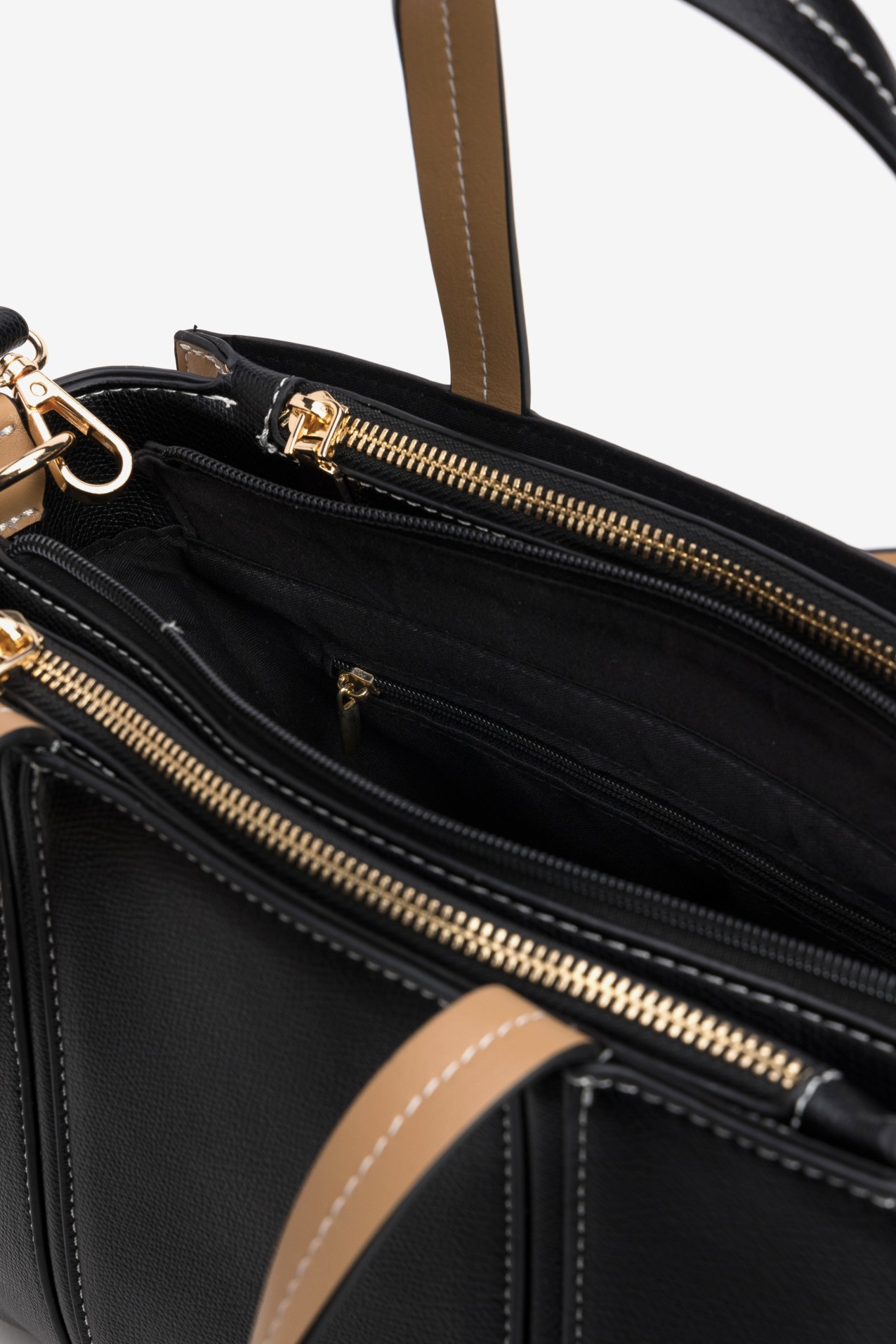 Black Bag with Beige Details
