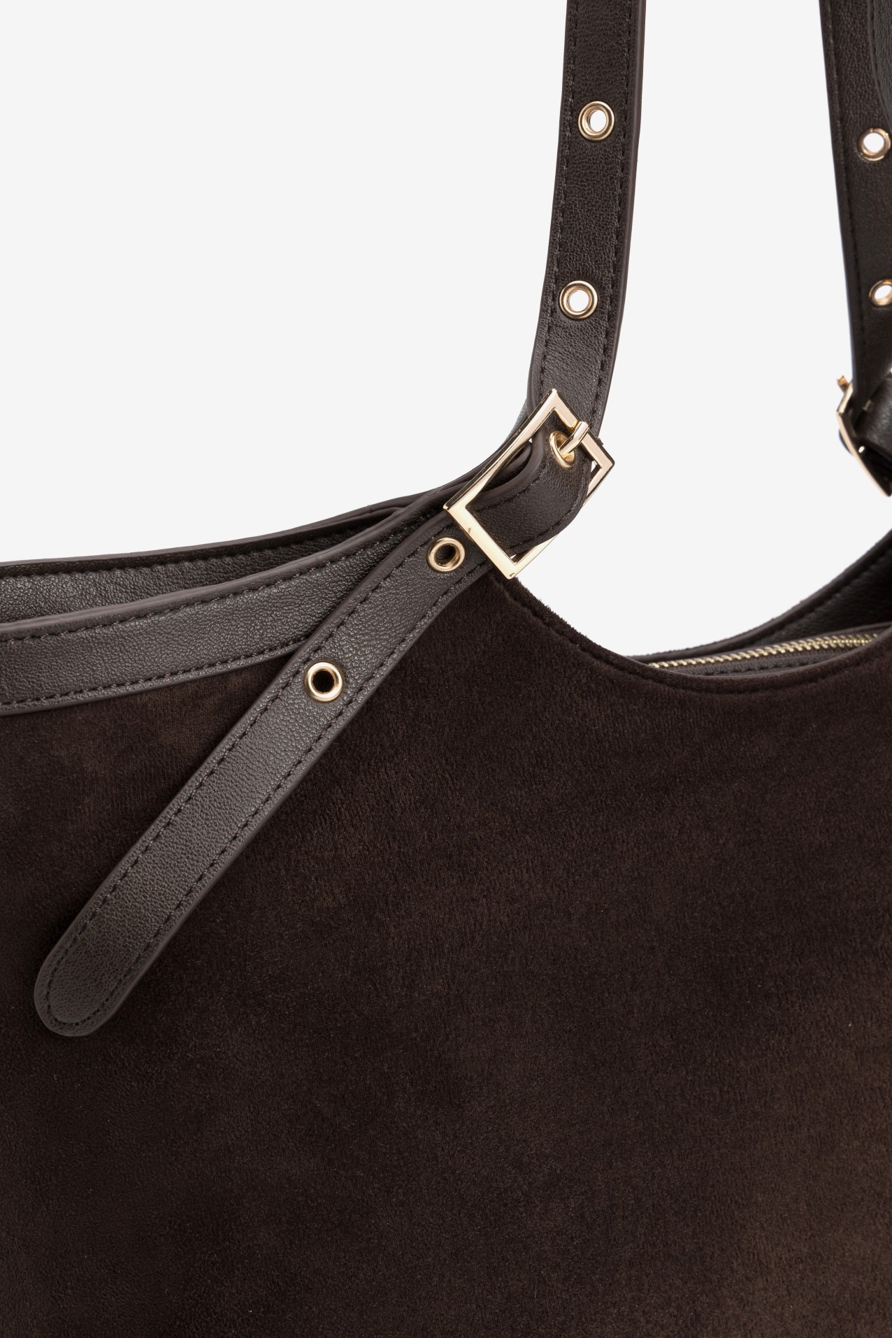 Brown Tote Bag Suede Look