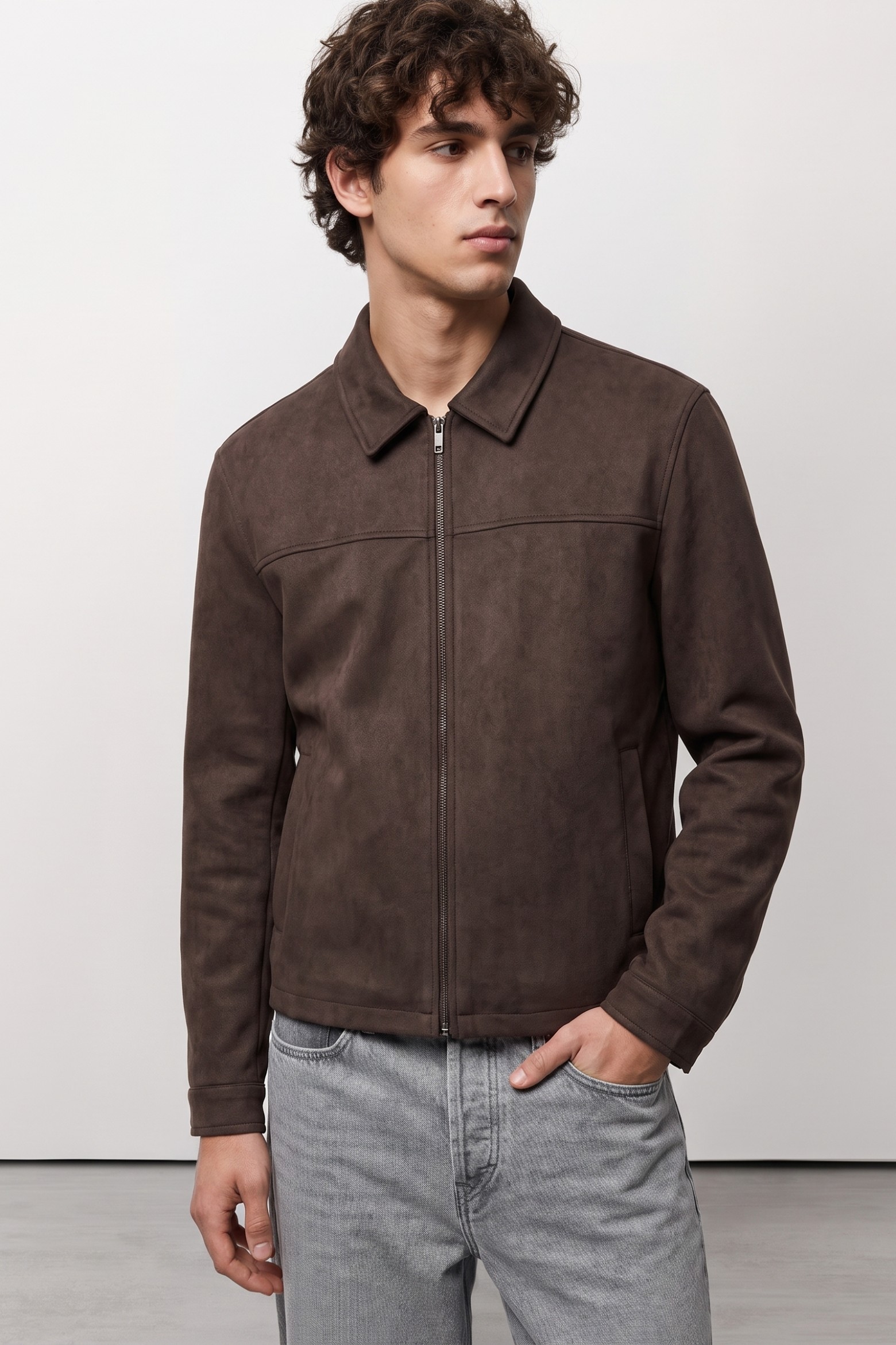 Short Brown Zip Jacket