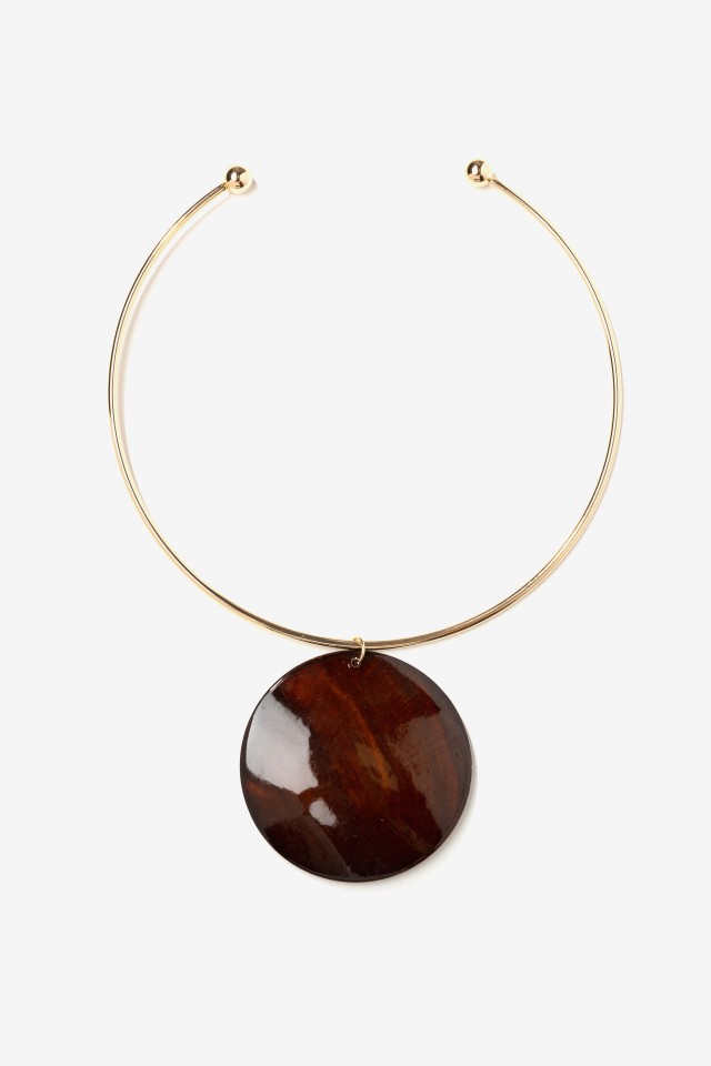 Golden Choker With Dark Pendant