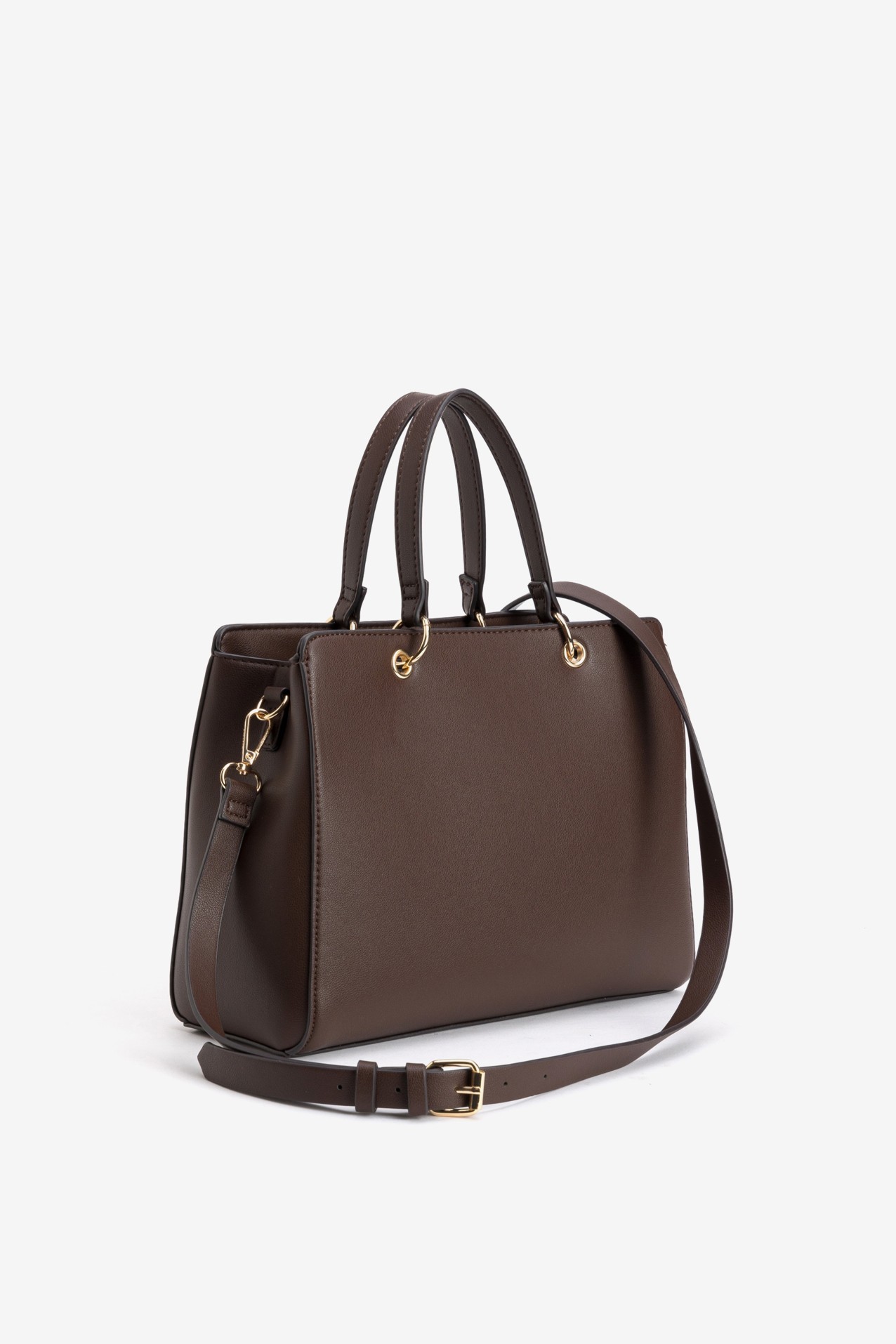 Brown Structured Handbag