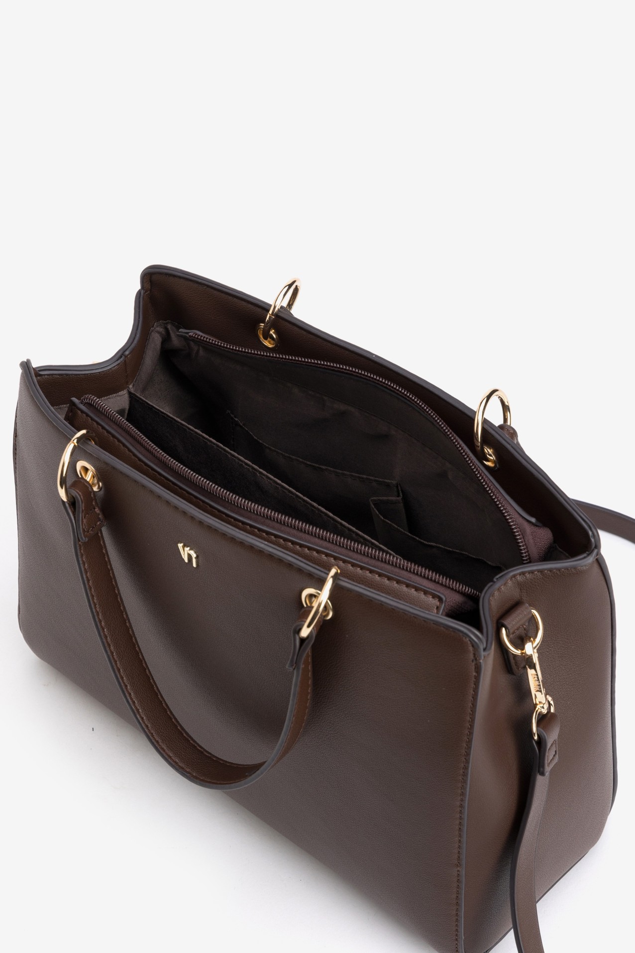 Brown Structured Handbag