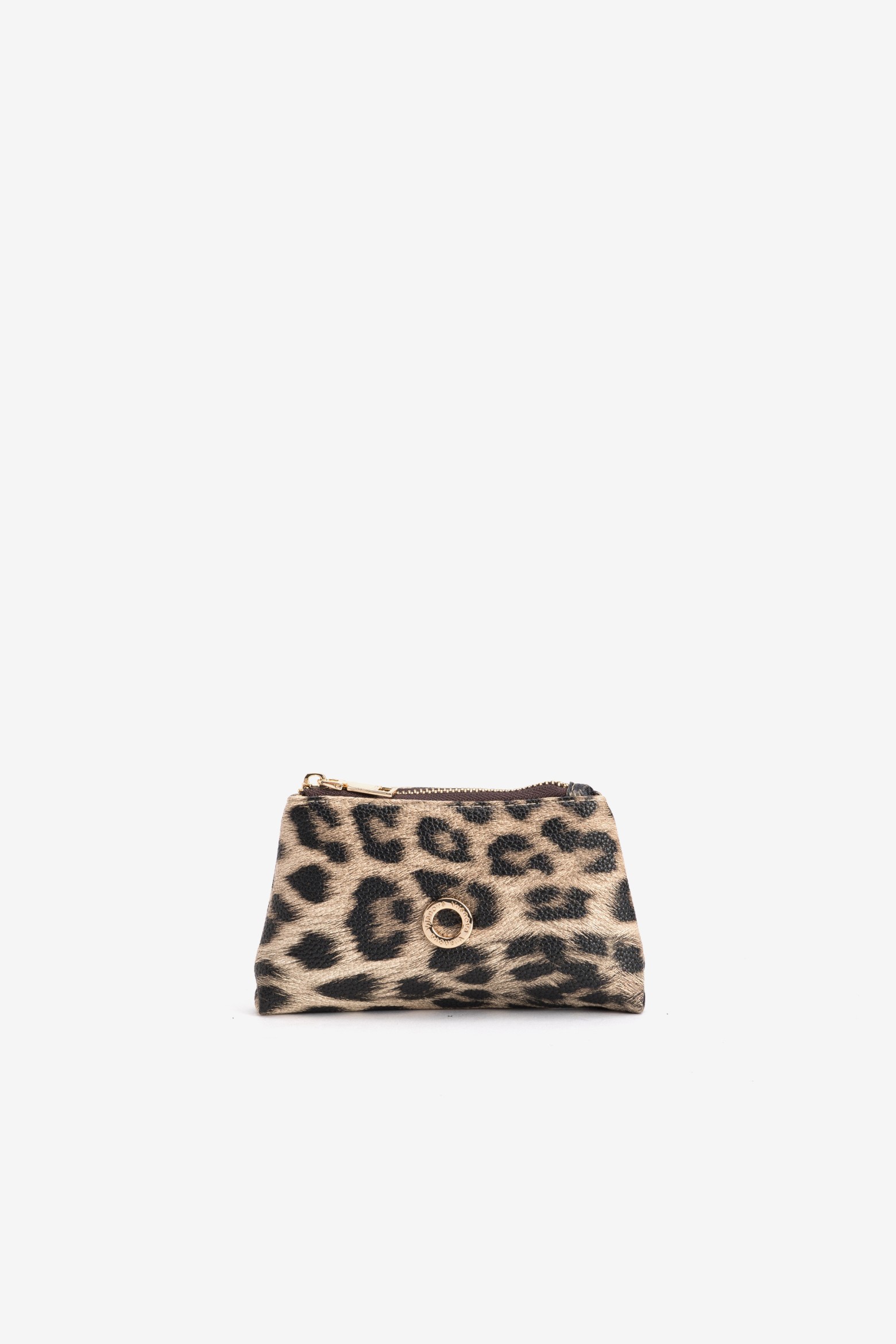 Monedero marrón estampado leopardo