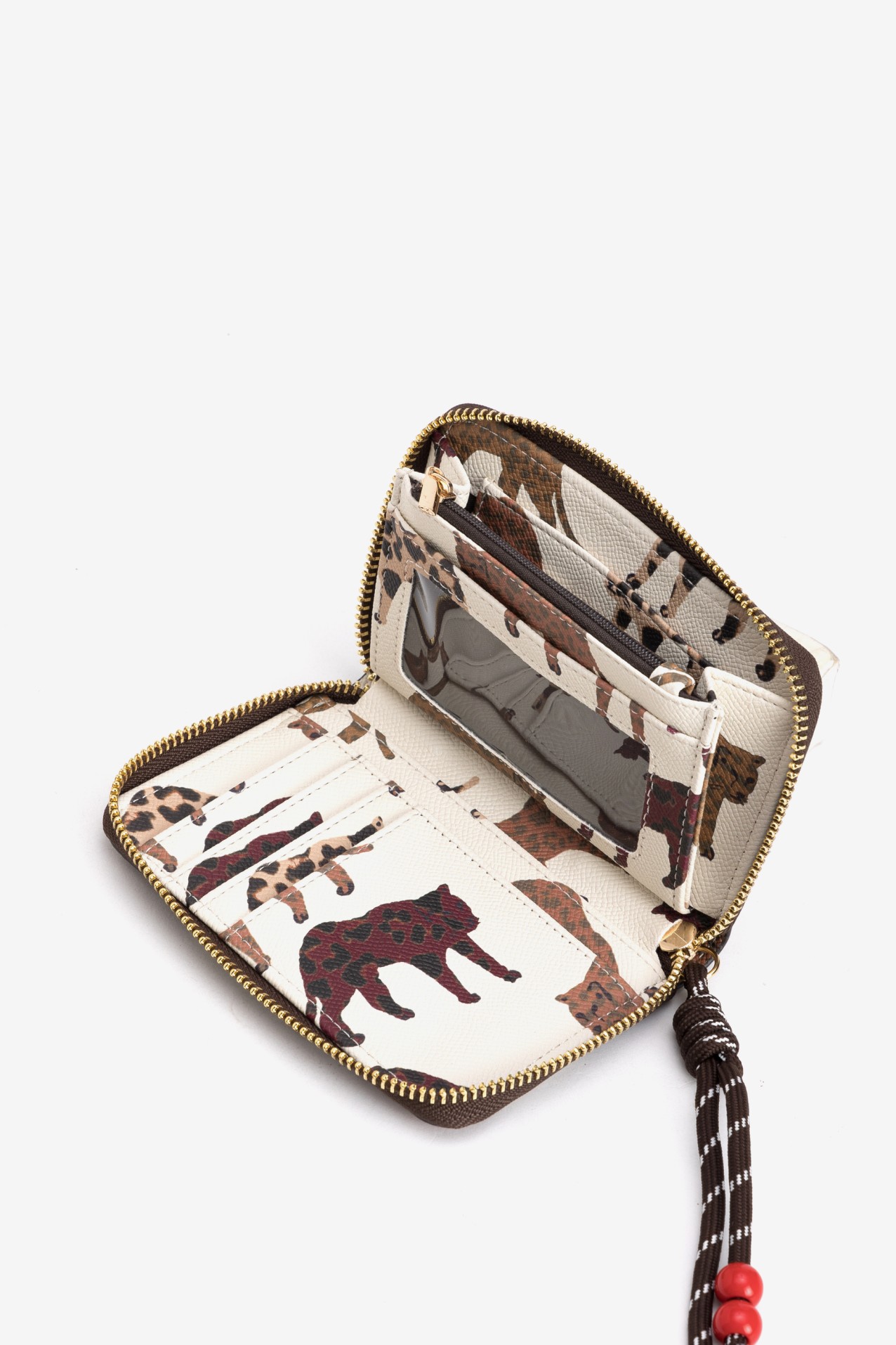 Beige Coin Purse With Print