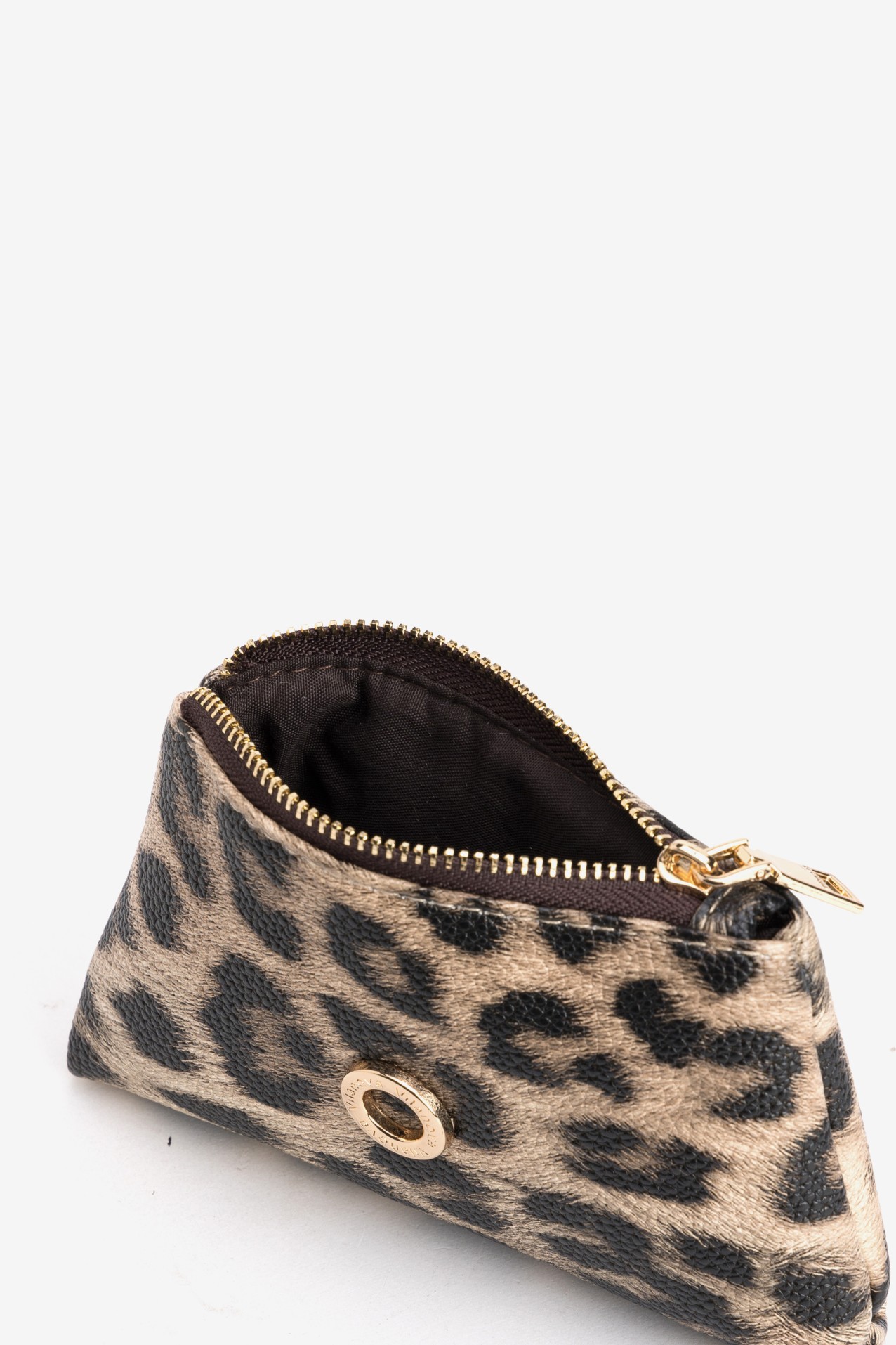 Monedero marr�n estampado leopardo