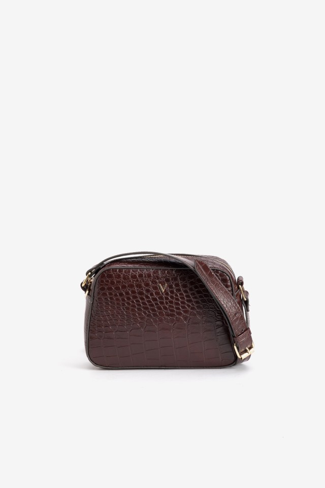 Carteira textura croco burgundy