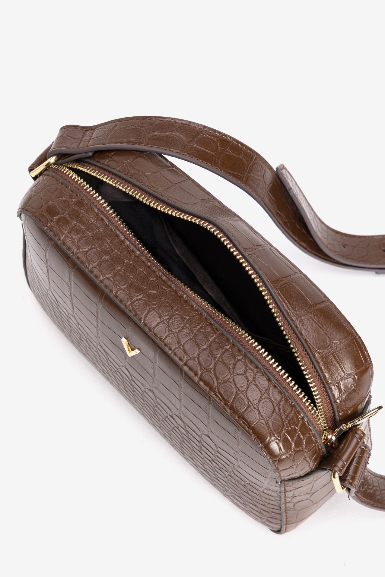 Brown Croco Pattern Purse