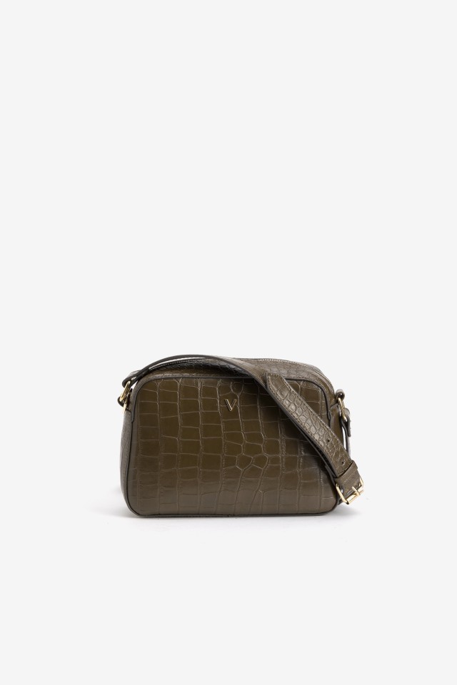 Dark Green Croc-Effect Wallet