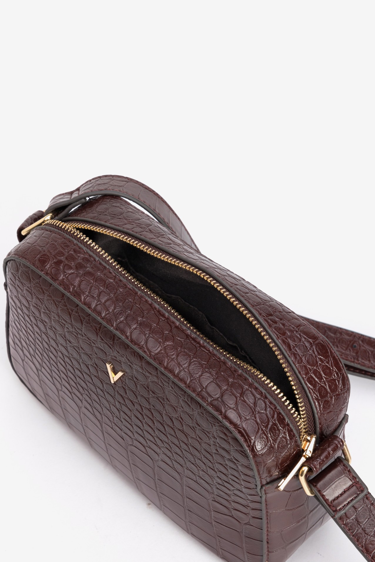 Carteira textura croco burgundy