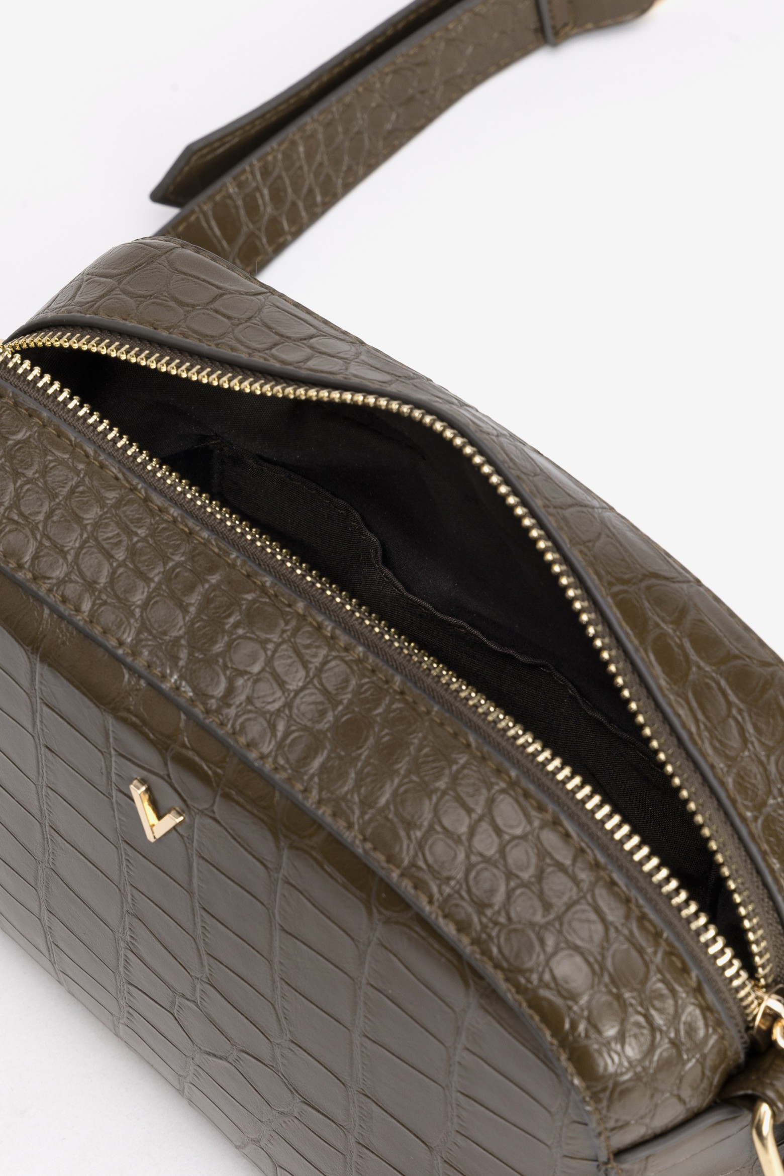 Dark Green Croc-Effect Wallet