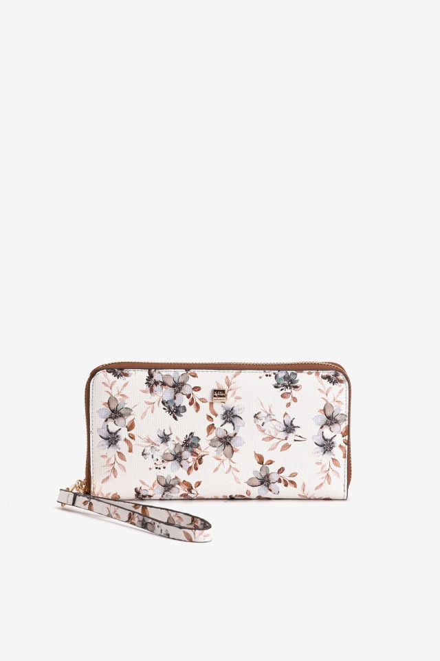 Beige Floral Wallet