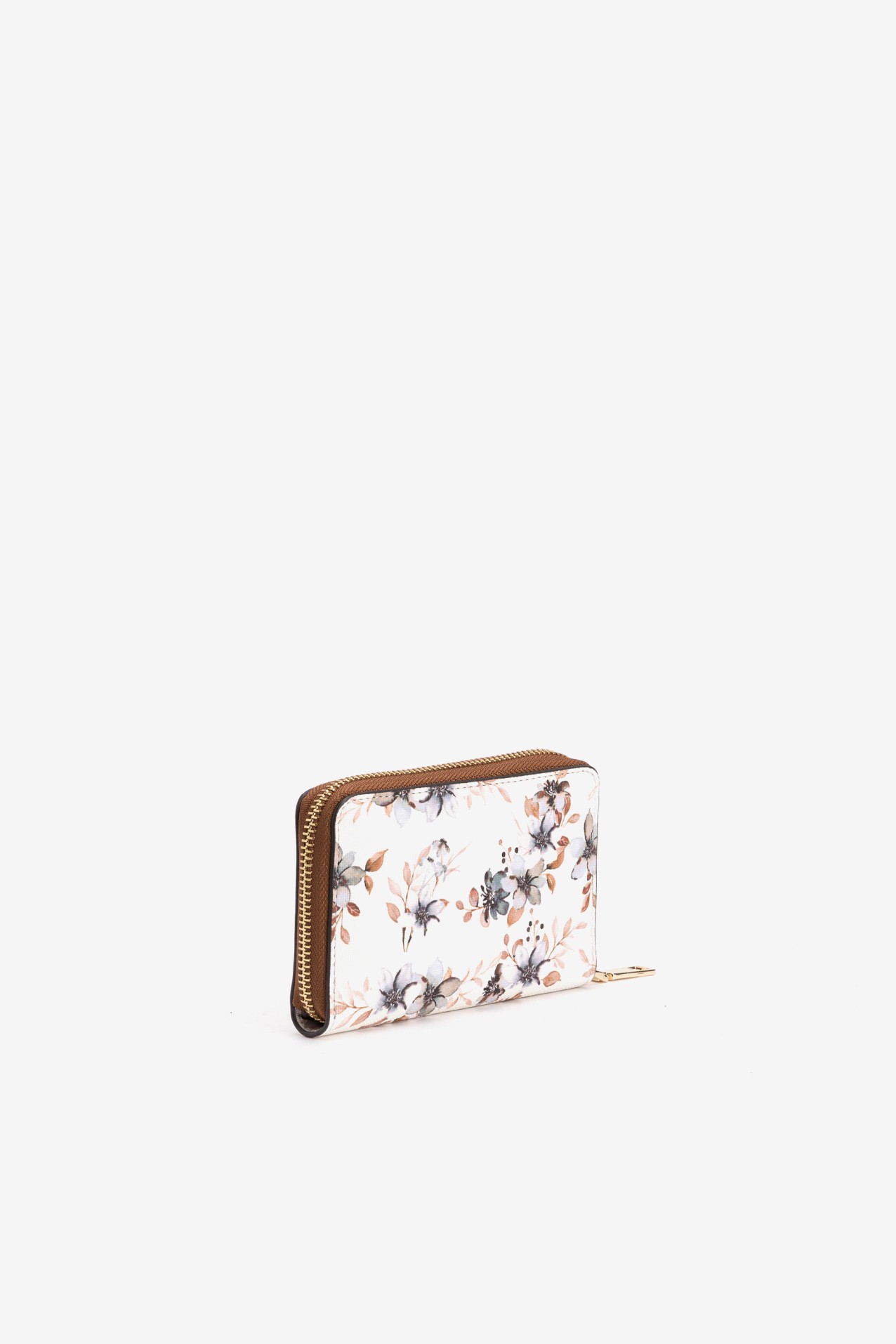 Beige Floral Coin Purse