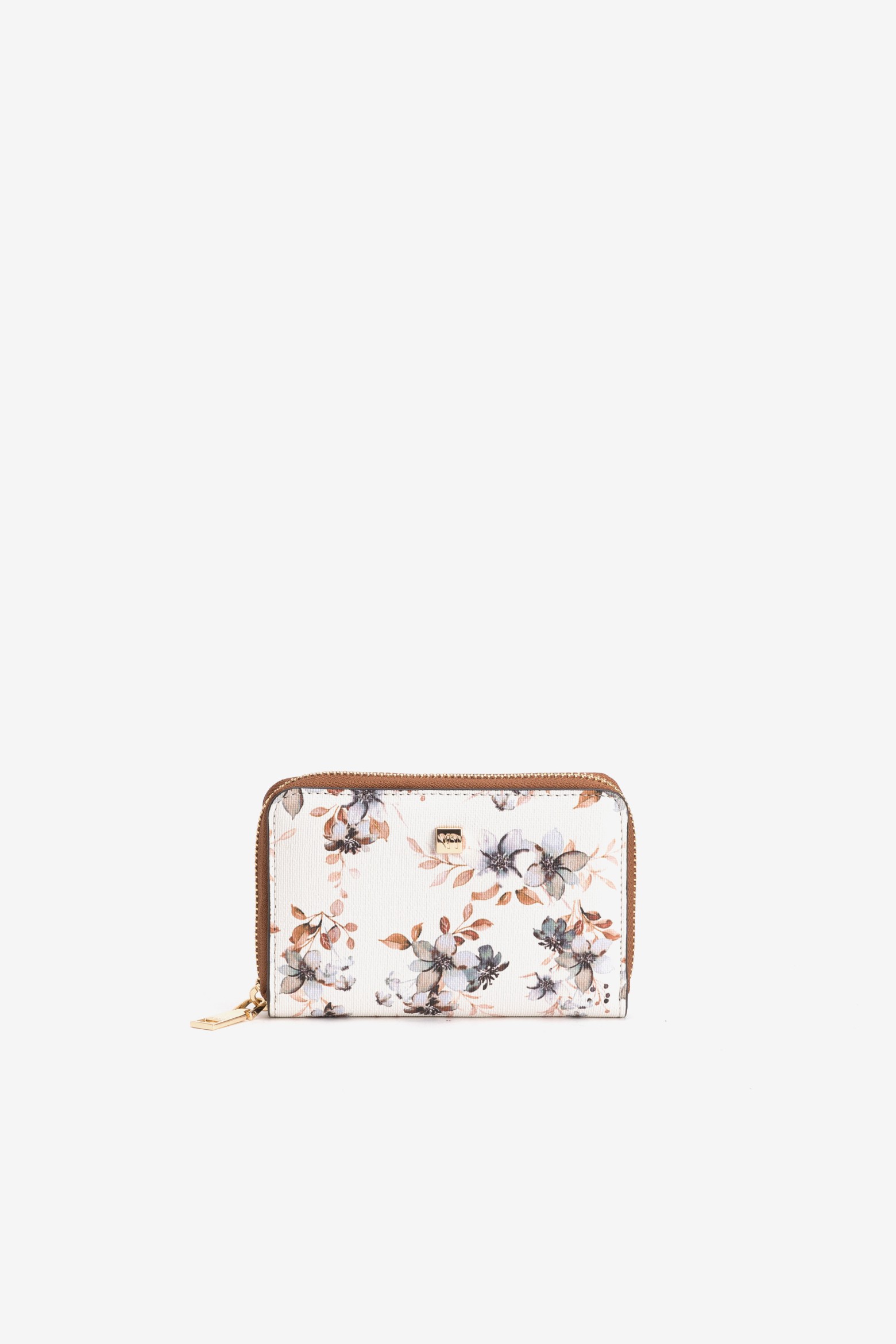 Beige Floral Coin Purse