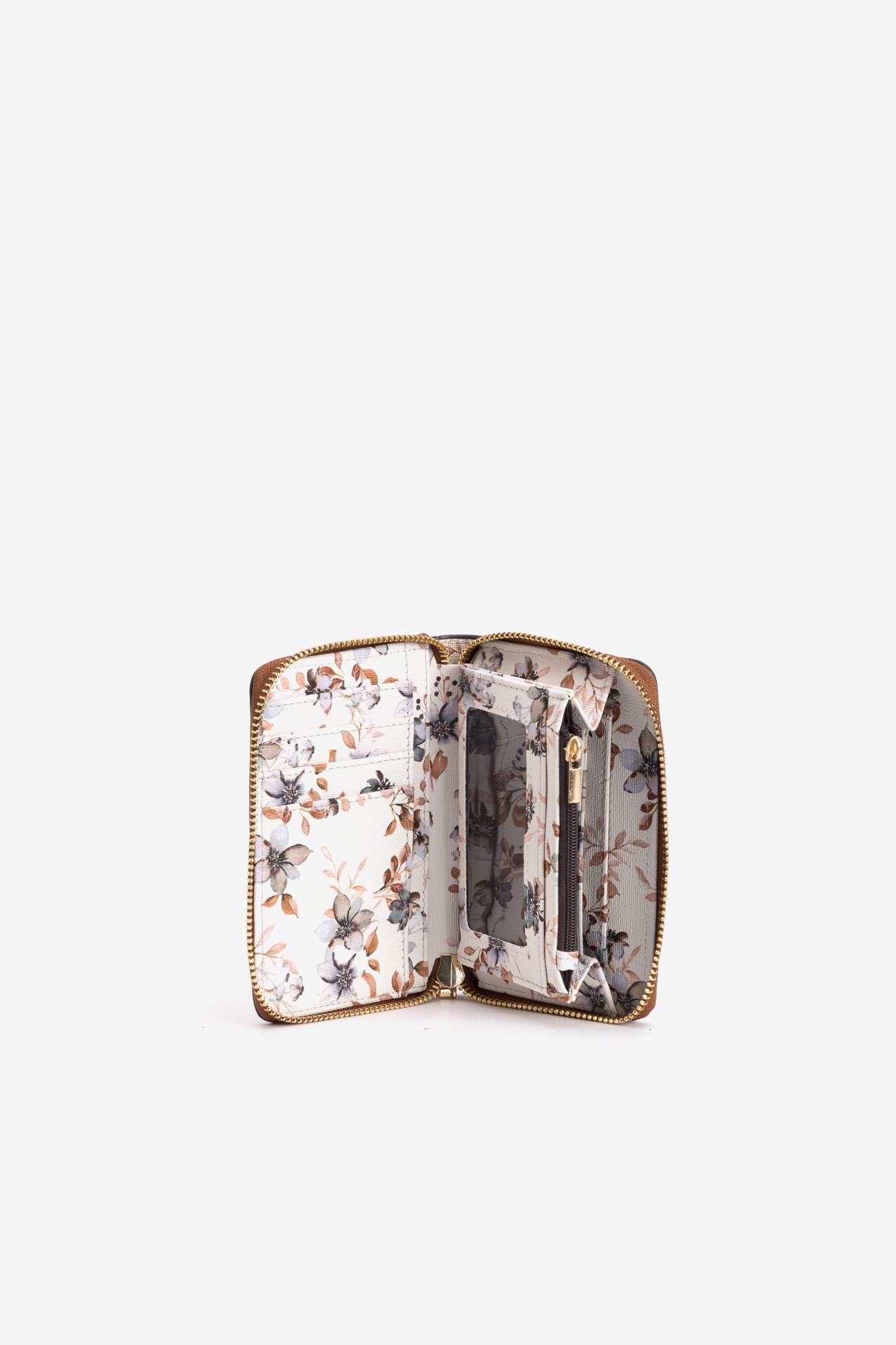 Beige Floral Coin Purse