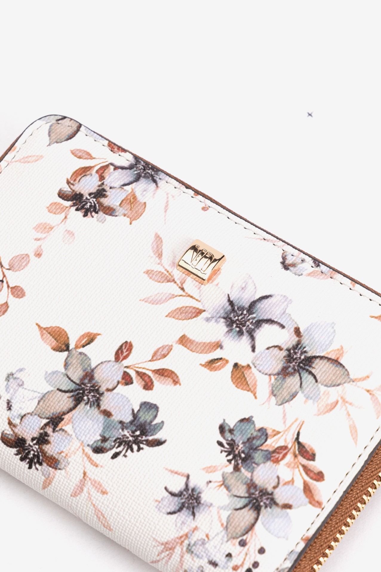 Beige Floral Coin Purse