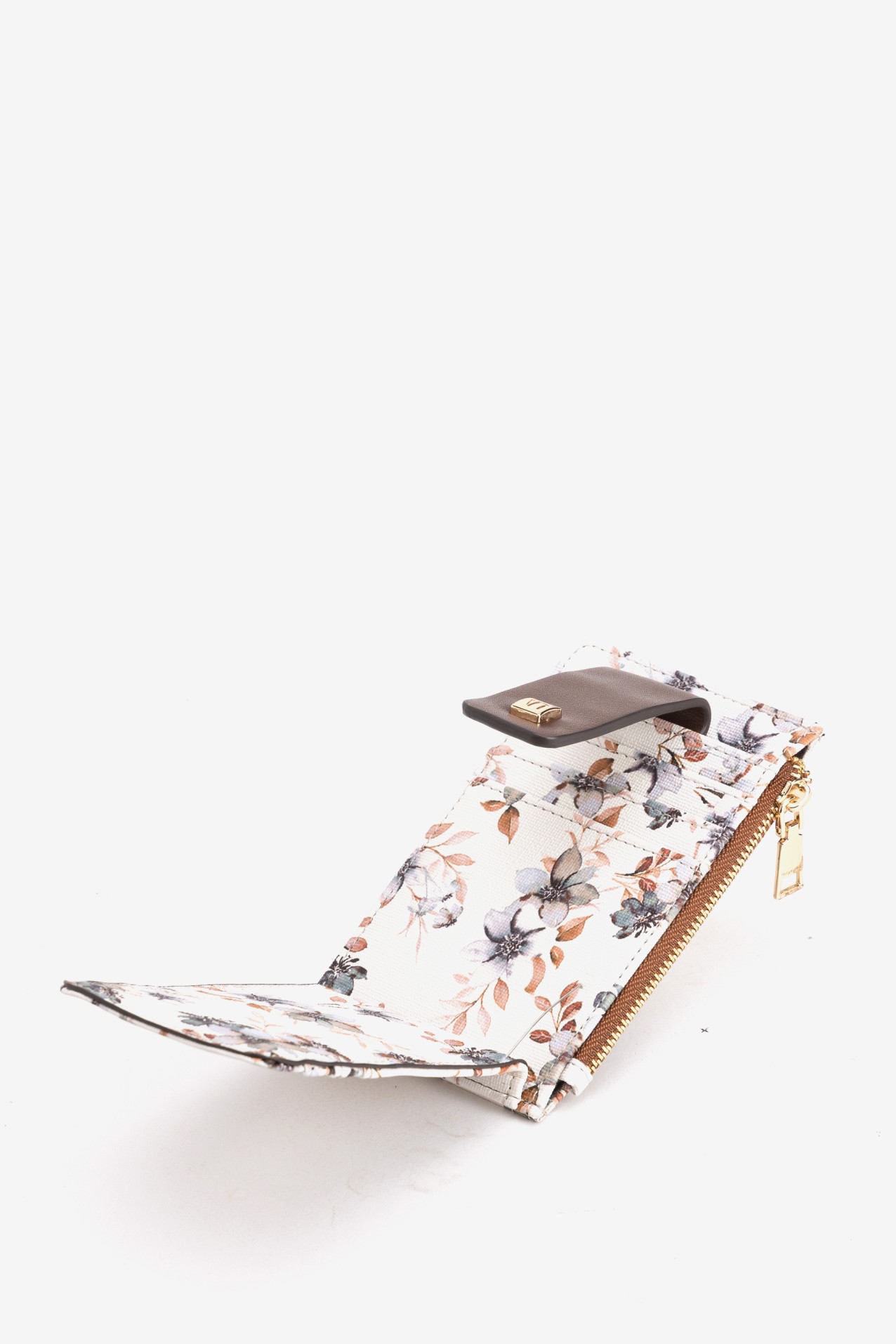 Beige Floral Coin Purse