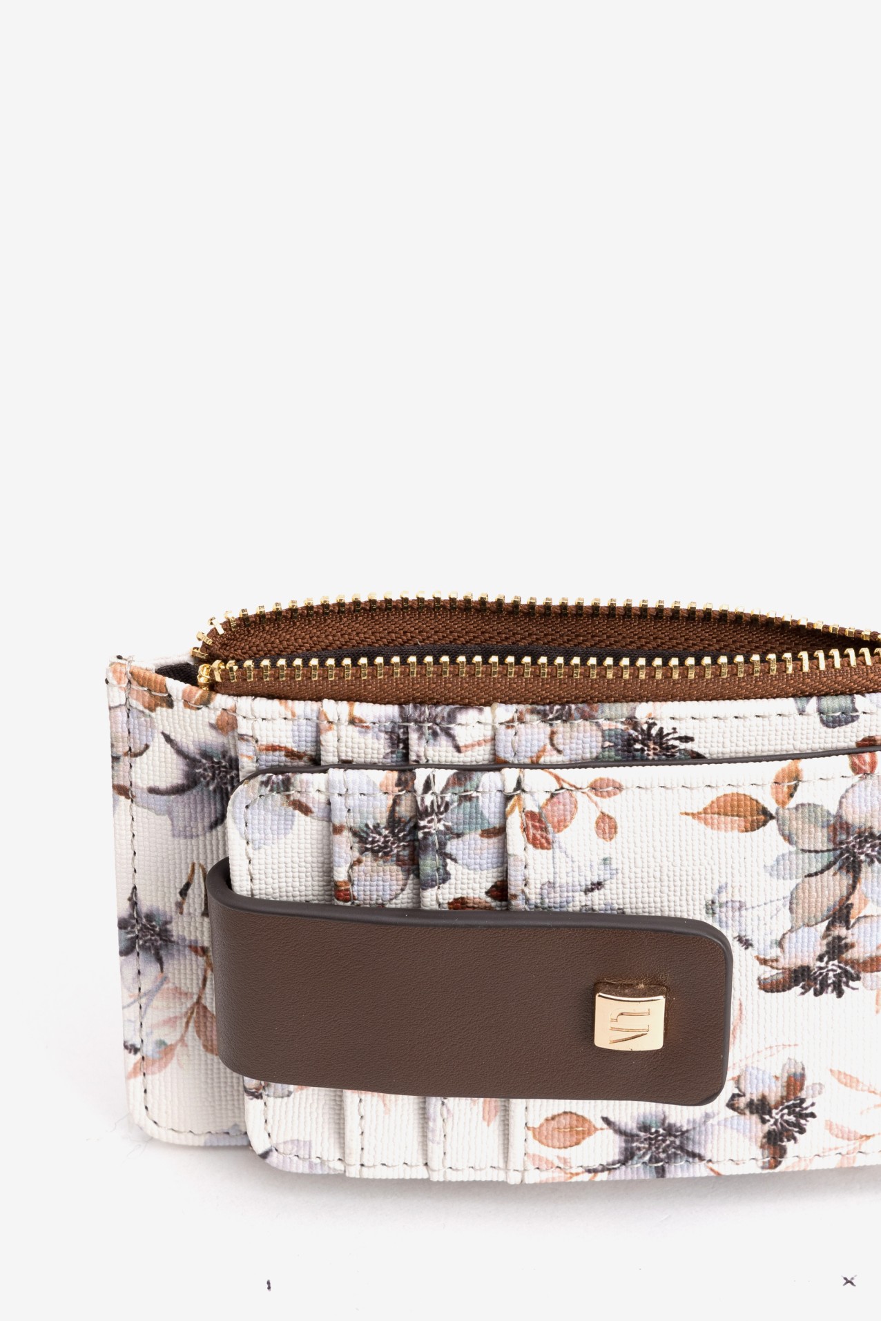 Beige Floral Coin Purse