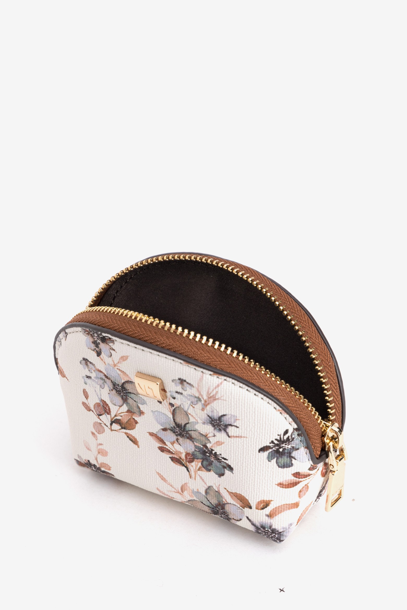 Beige Floral Coin Purse