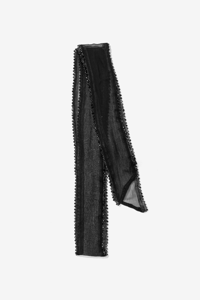 Black Sheer Scarf With Details