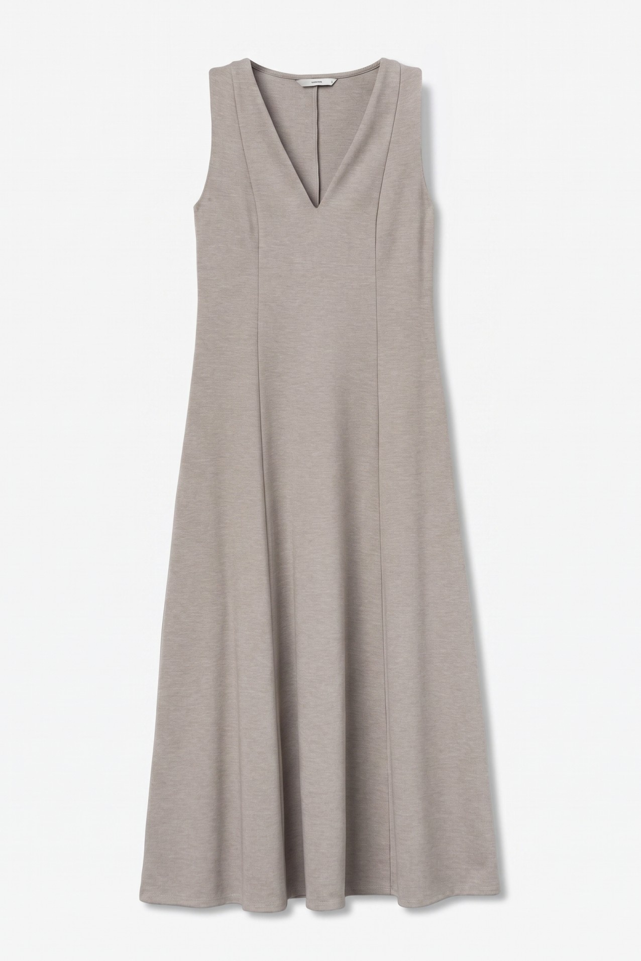 Beige Slim Midi Dress