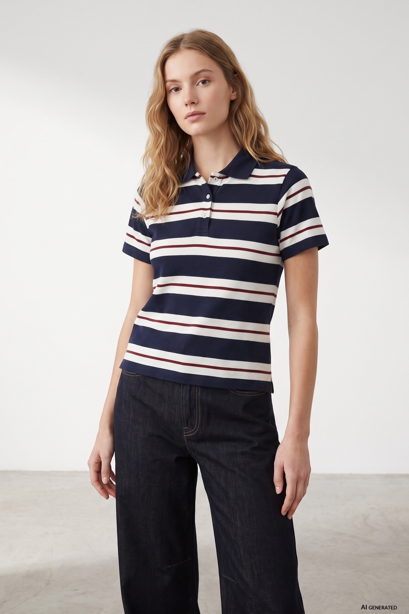 Striped Slim Fit Polo Tee