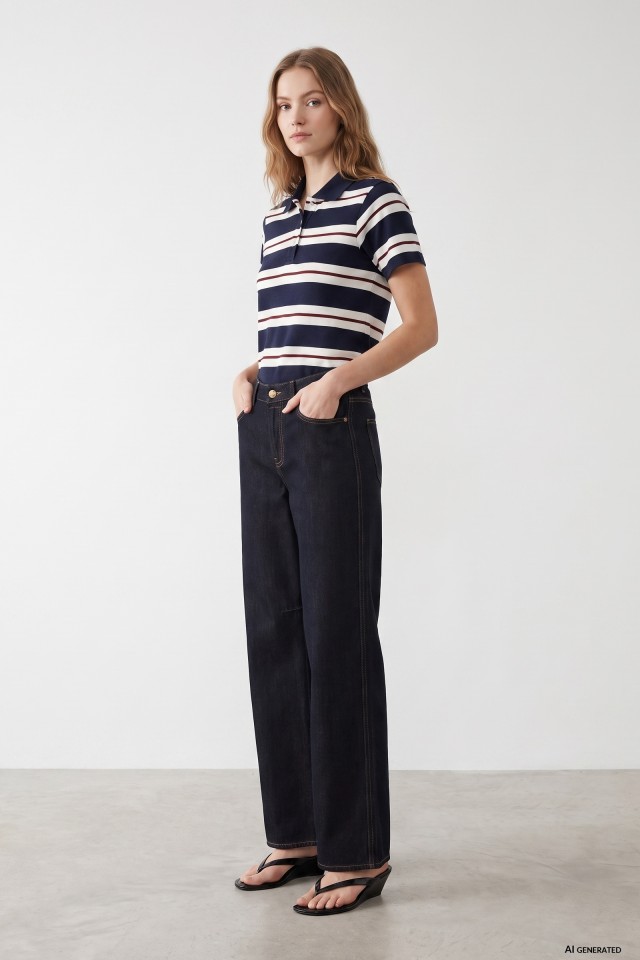 Polo slim rayas azul marino Polo slim rayas azul marino