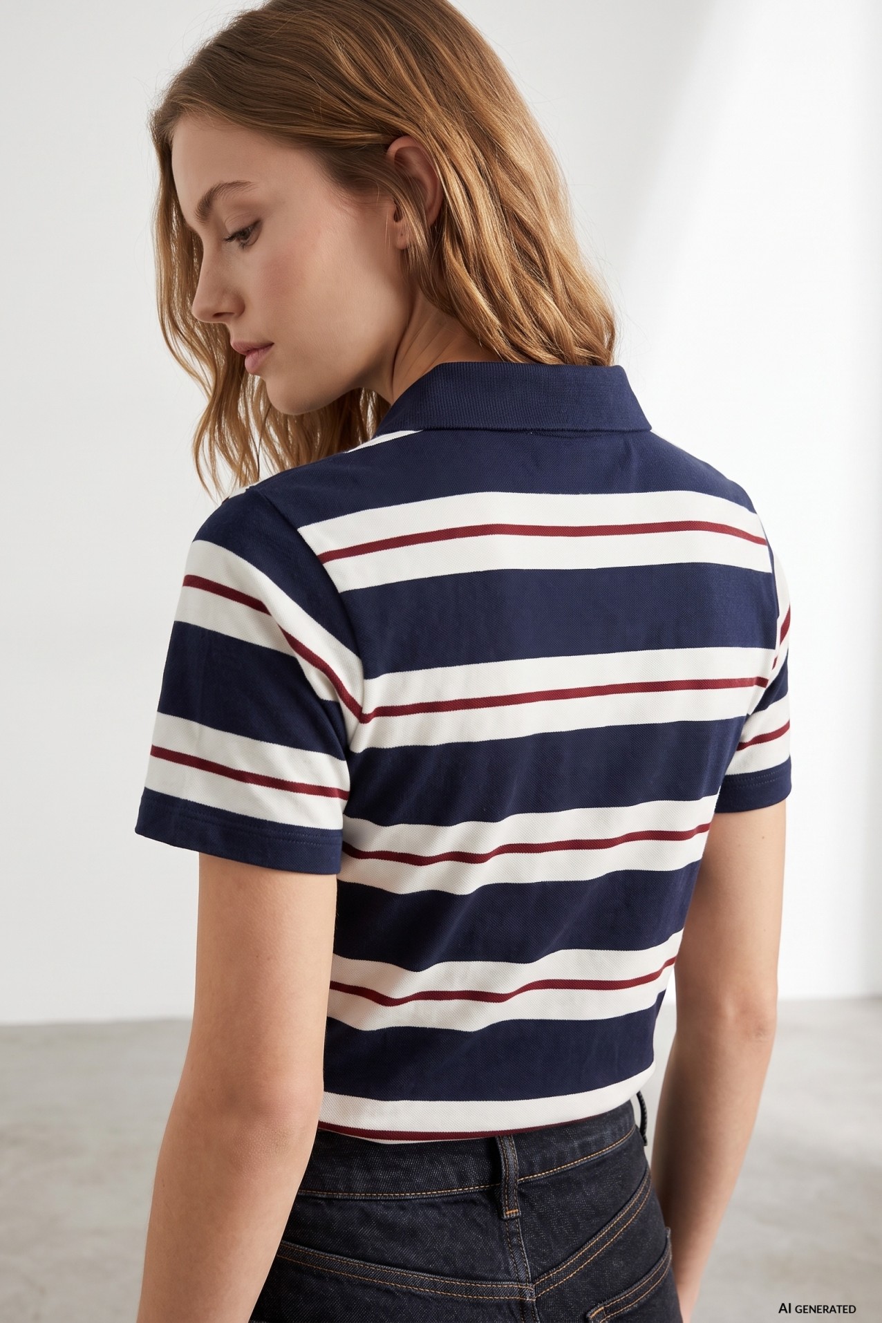 Striped Slim Fit Polo Tee