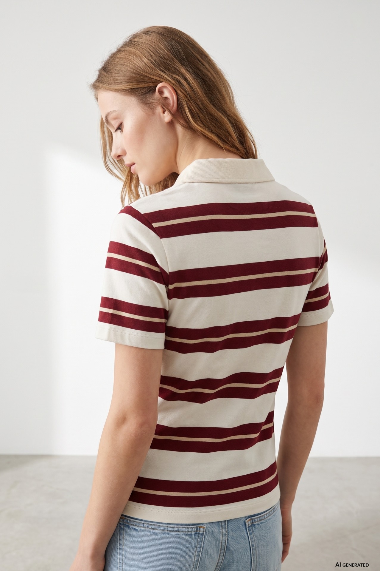 Striped Slim Fit Polo Tee