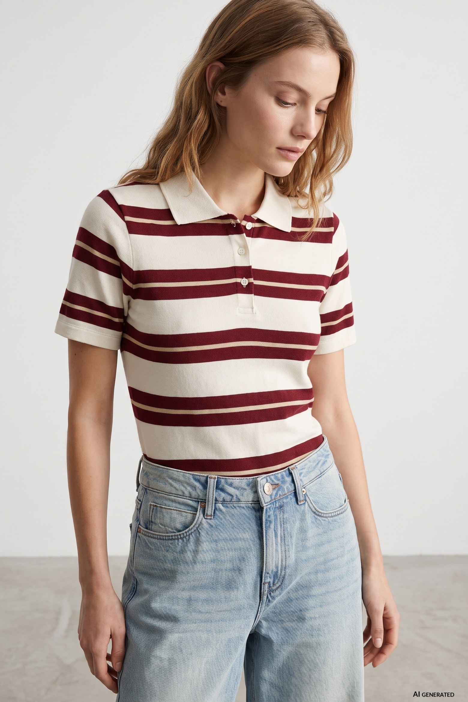 Striped Slim Fit Polo Tee