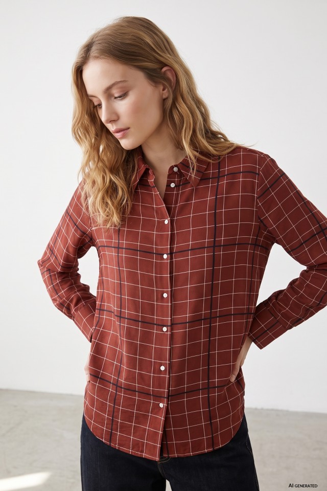 Red Checkered Regular Shirt