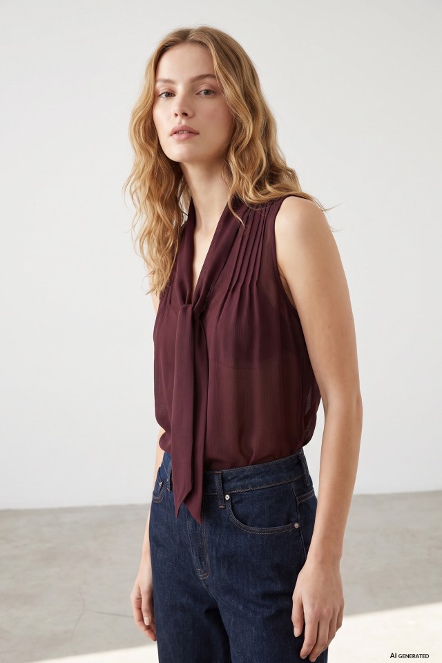 Sleeveless Burgundy Blouse Sleeveless Burgundy Blouse