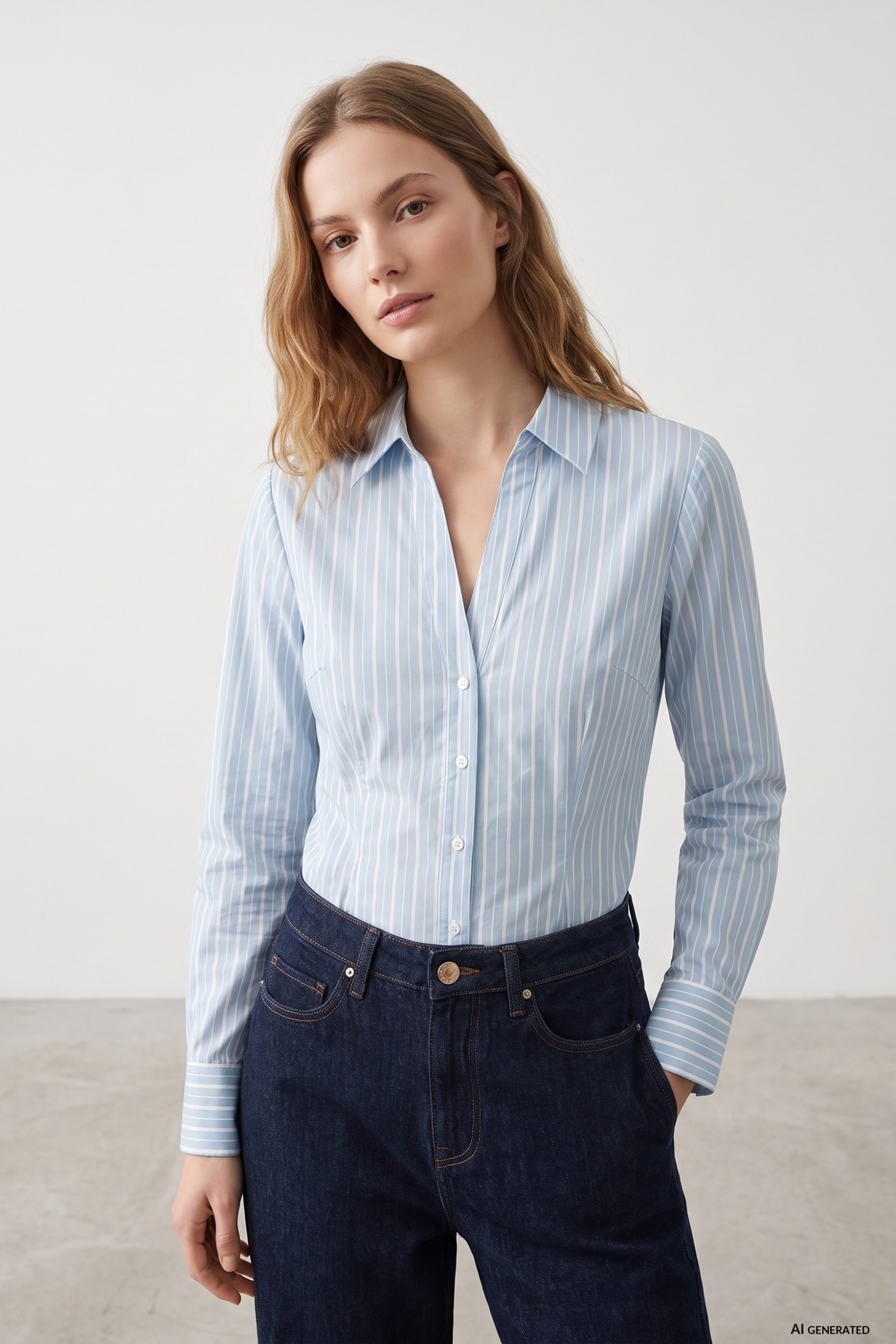 Slim Blue Striped Shirt