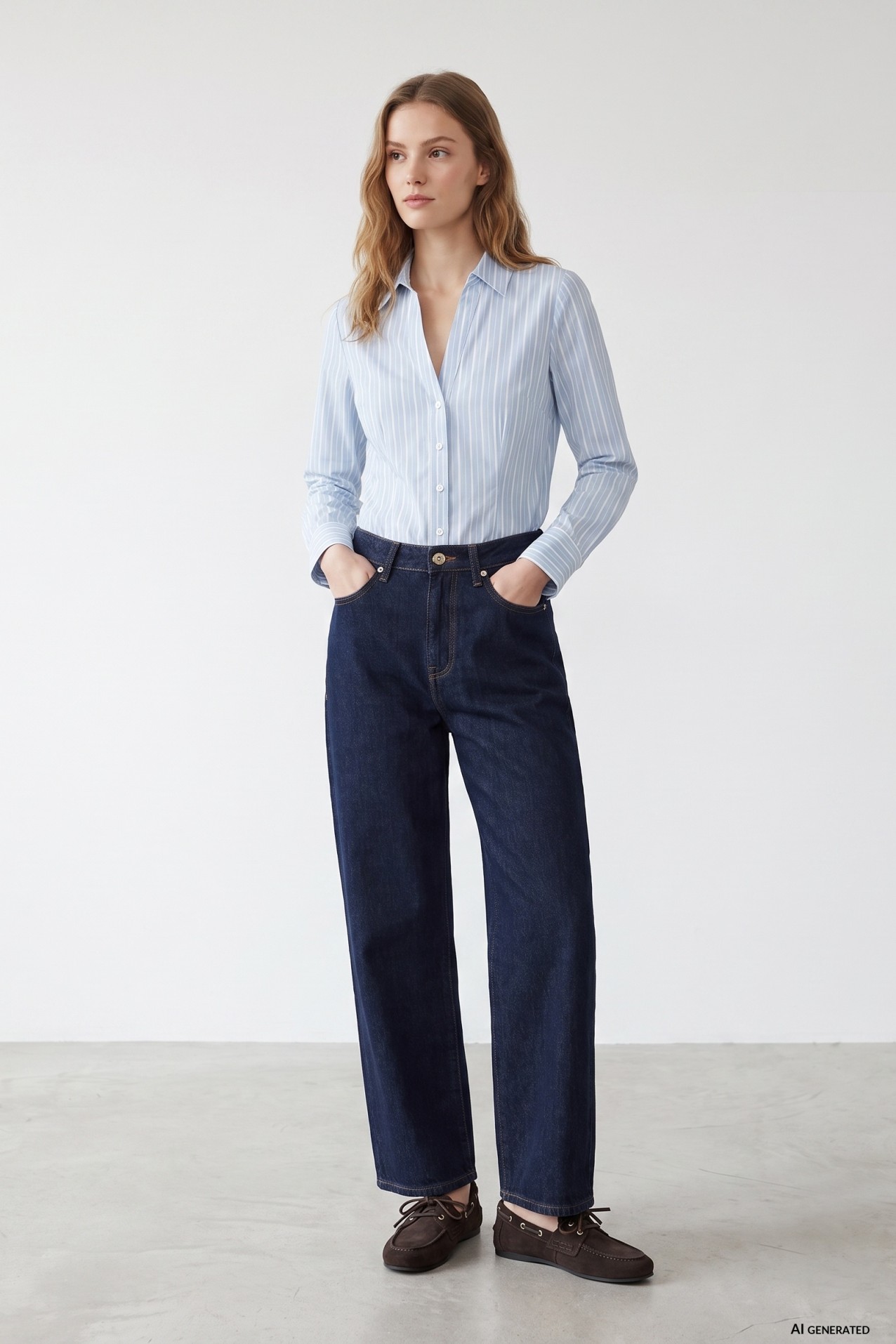 Slim Blue Striped Shirt