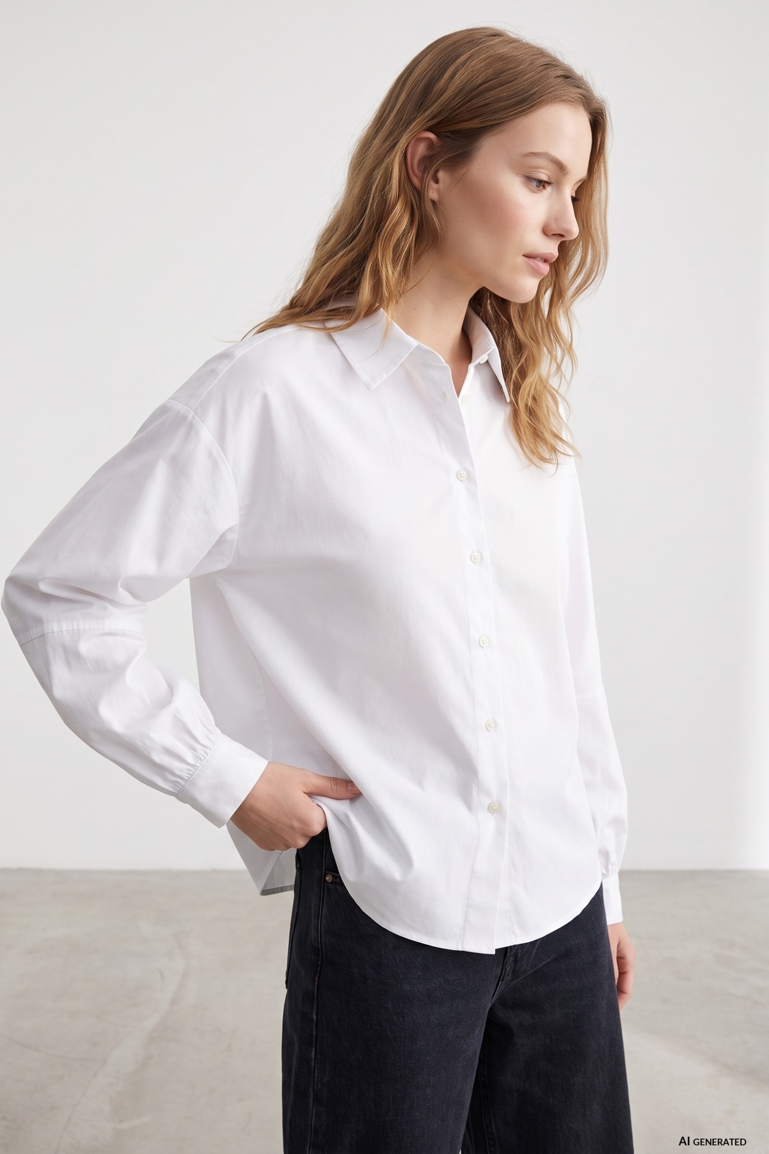 Relaxed Fit White Shirt