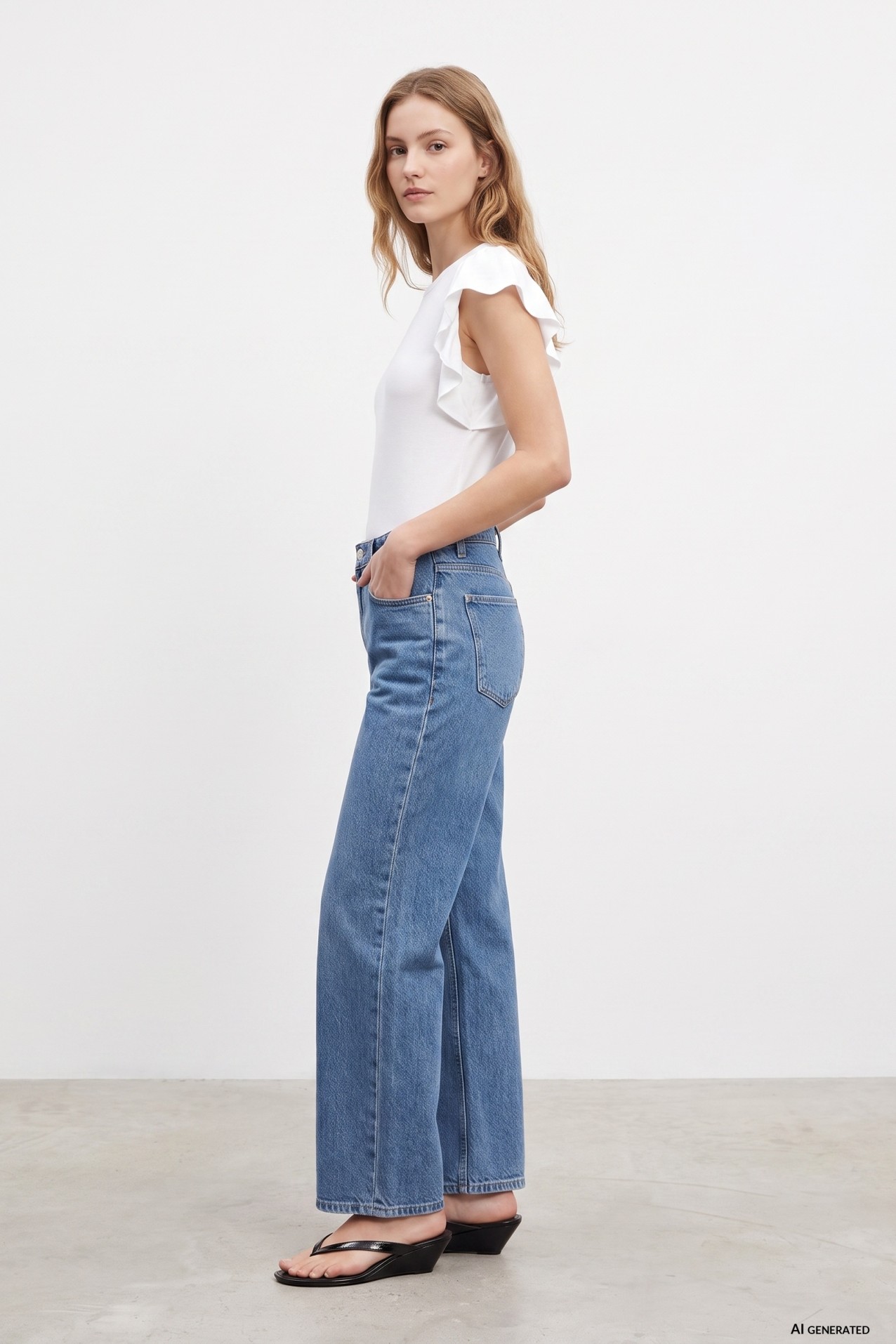 Camiseta blanca con volantes