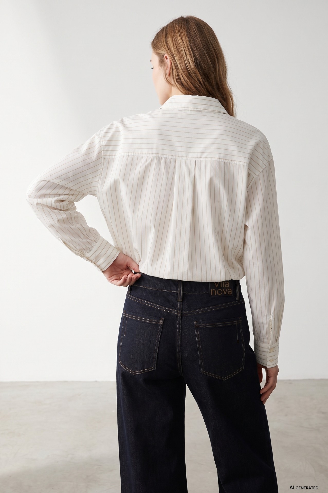 White Relaxed Stripe Shirt