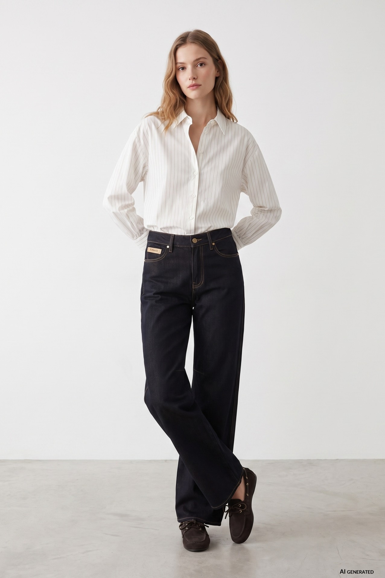 White Relaxed Stripe Shirt