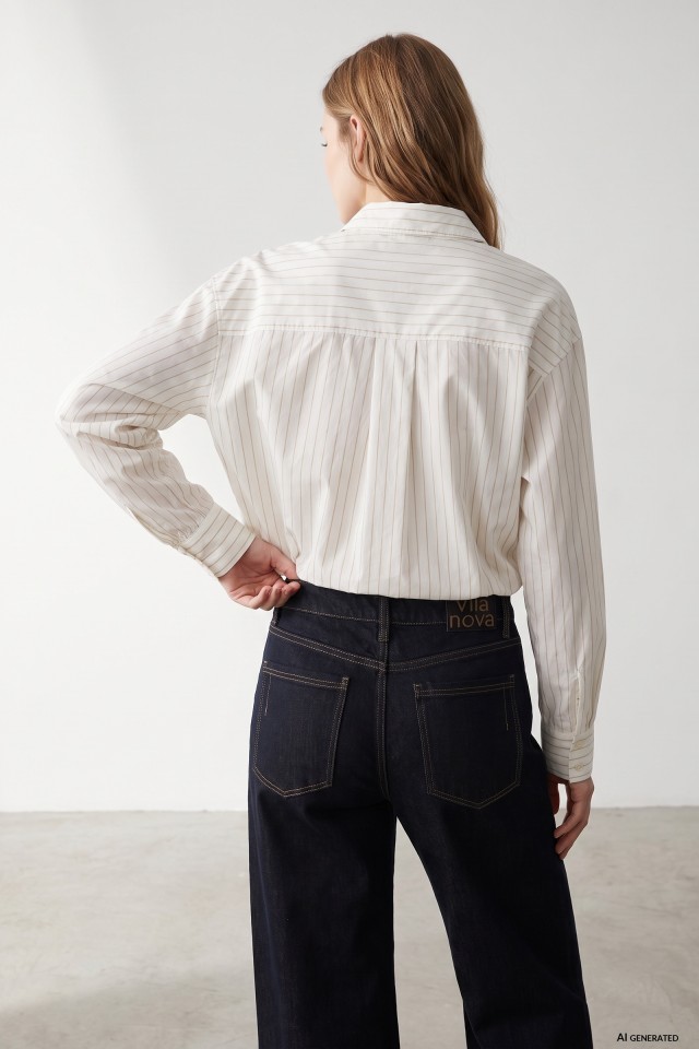 Camisa relaxed rayas blanca Camisa relaxed rayas blanca