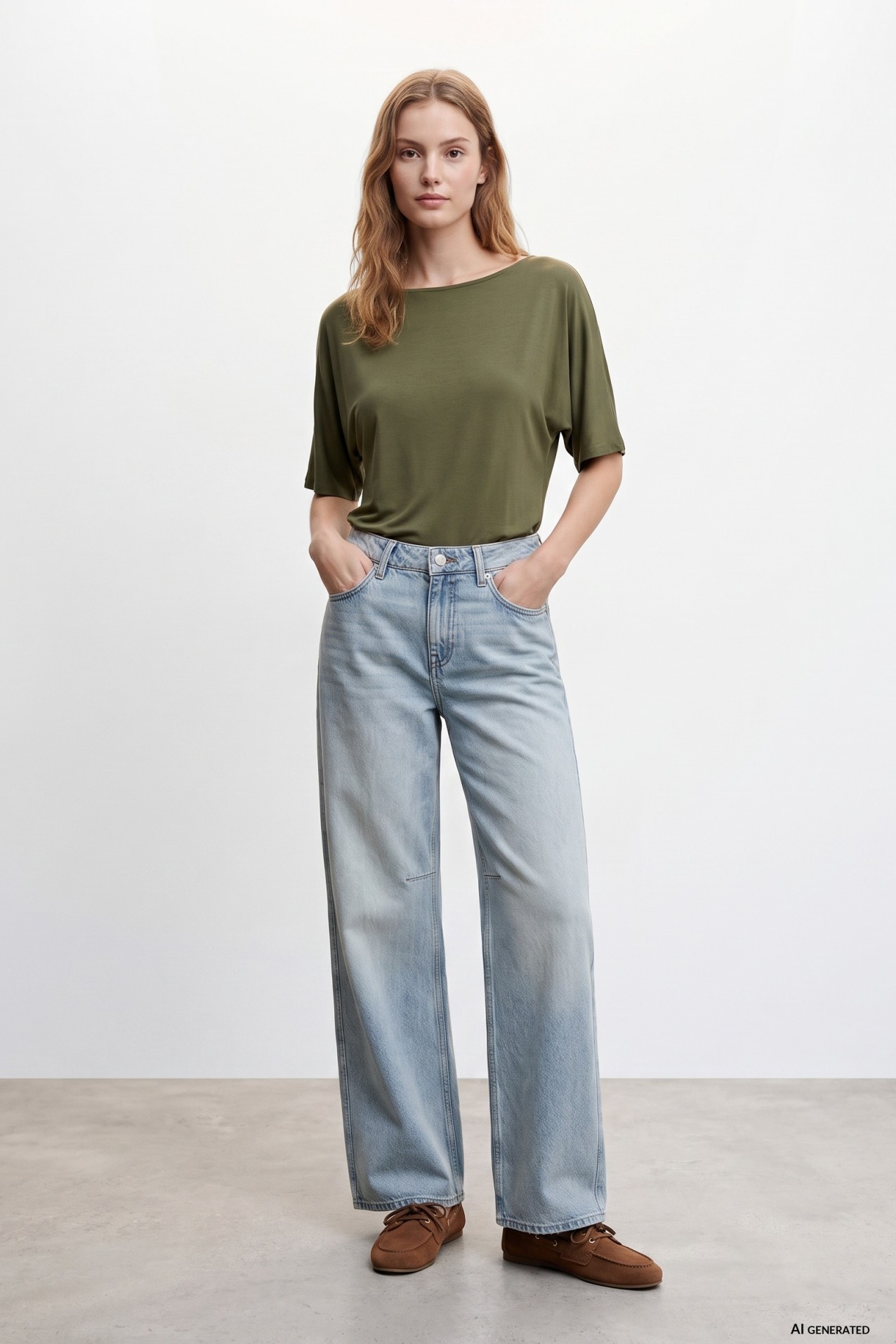 Green Oversize Minimal T-shirt
