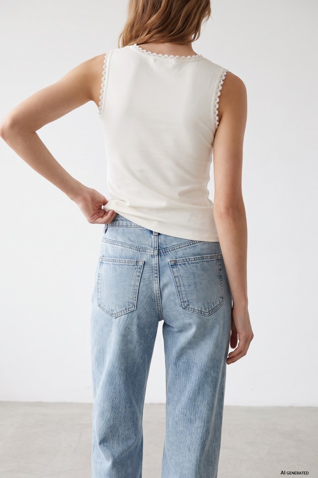 Slim Fit White Sleeveless Tee Slim Fit White Sleeveless Tee
