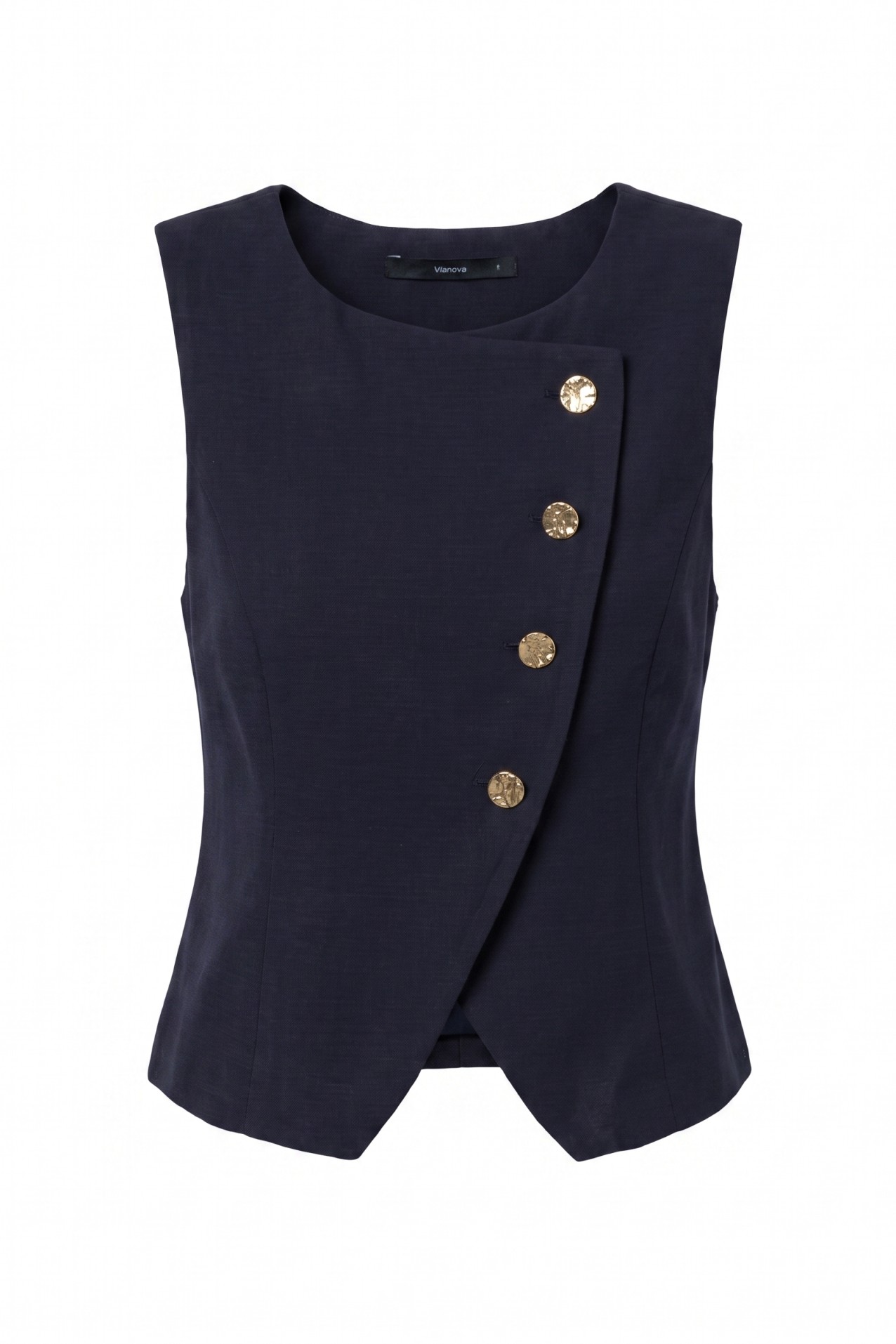 Navy Blue Button Top